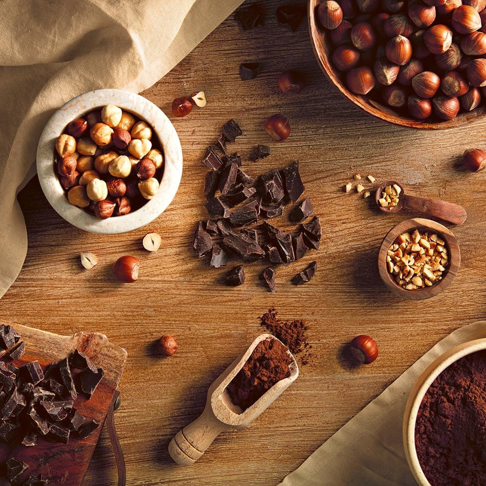 Bombones con relleno de chocolate con leche y avellanas, caja de 200g