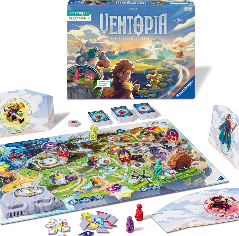 Ravensburger 24582 Ventopia - Juego de mesa electrónico The Flying Island para niños a partir de 7 años para 1 a 4 jugadores
