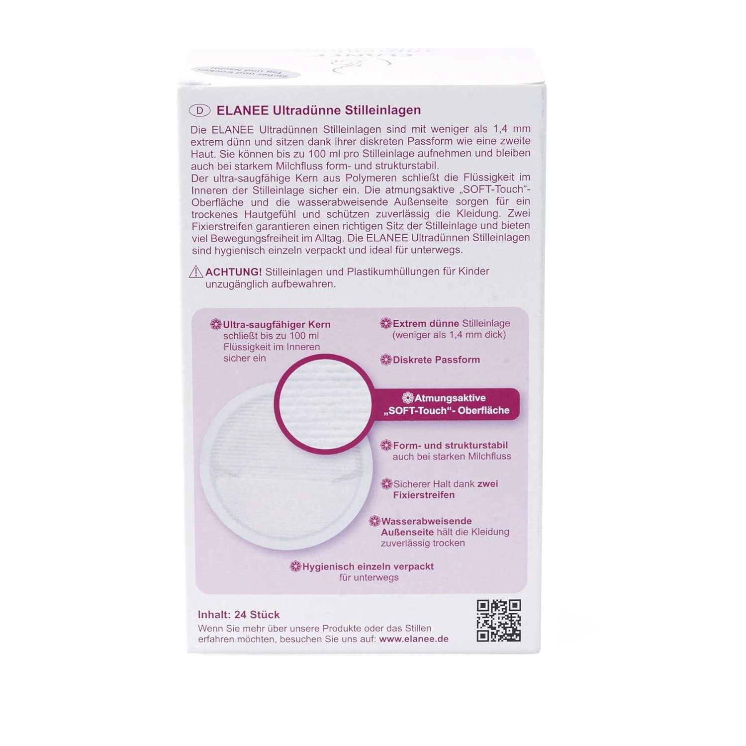 ELANEE 219-V1 Discos de lactancia ultrafinos, blanco Accesorios Alimentación y Lactancia Bebe Naty Shop