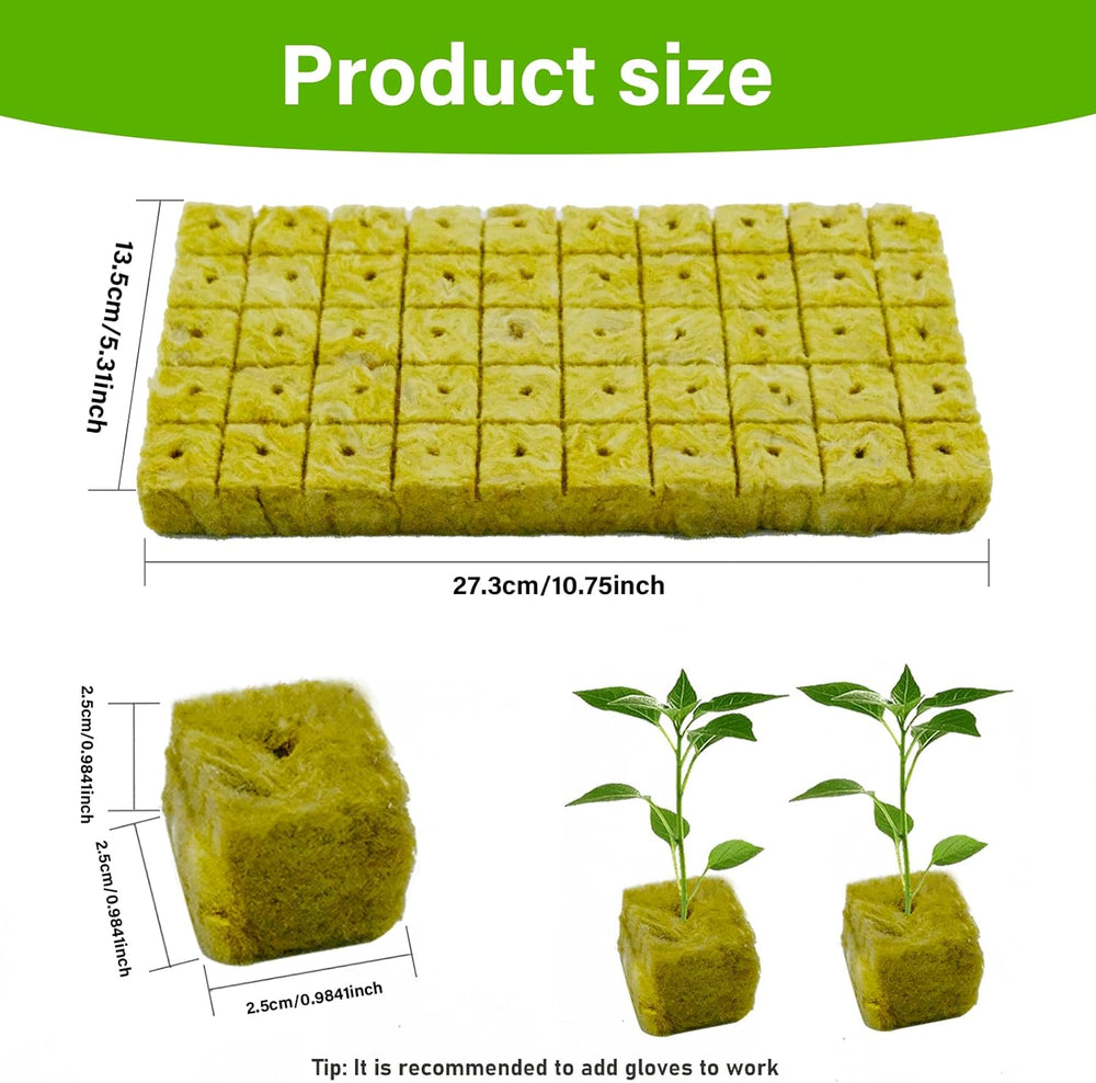 100 Stück Steinwolle Anzucht Würfel 2.5x2.5x2.5CM Rockwool Cube Anzuchtmatte Steinwolle Anbau Hydrokultur Umpflanzen für Bodenlose Anzucht Setzlinge Stecklinge Klonpflanzen