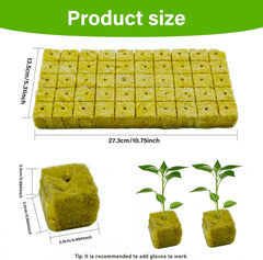 100 Stück Steinwolle Anzucht Würfel 2.5x2.5x2.5CM Rockwool Cube Anzuchtmatte Steinwolle Anbau Hydrokultur Umpflanzen für Bodenlose Anzucht Setzlinge Stecklinge Klonpflanzen