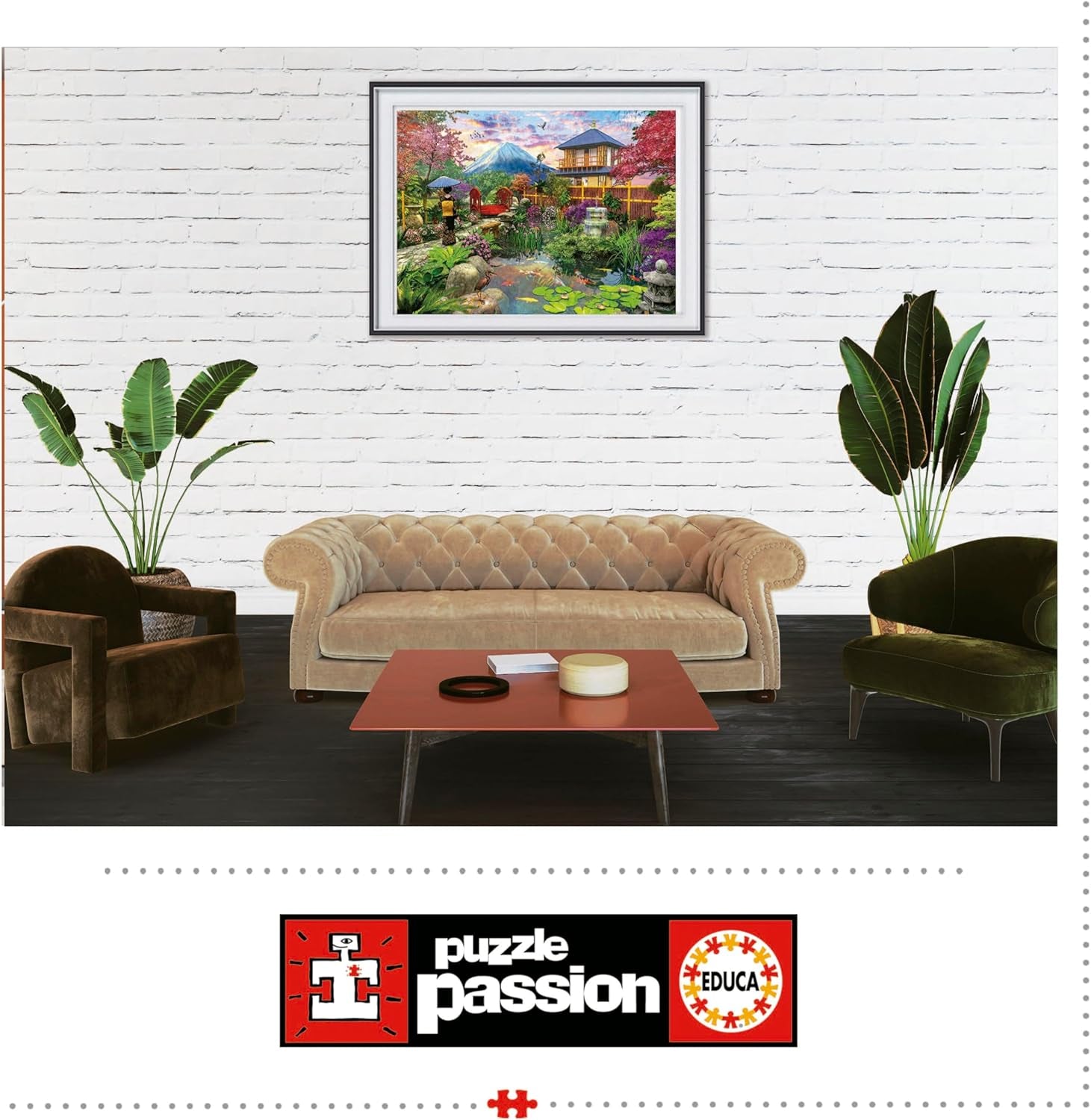 Educa - Puzzle de 1500 piezas para adultos | El jardín japonés. Dimensiones: 85 X 60 cm. Incluye pegamento para rompecabezas Fixpuzzle. Durante 14 años (19937) Puzzle Naty Shop