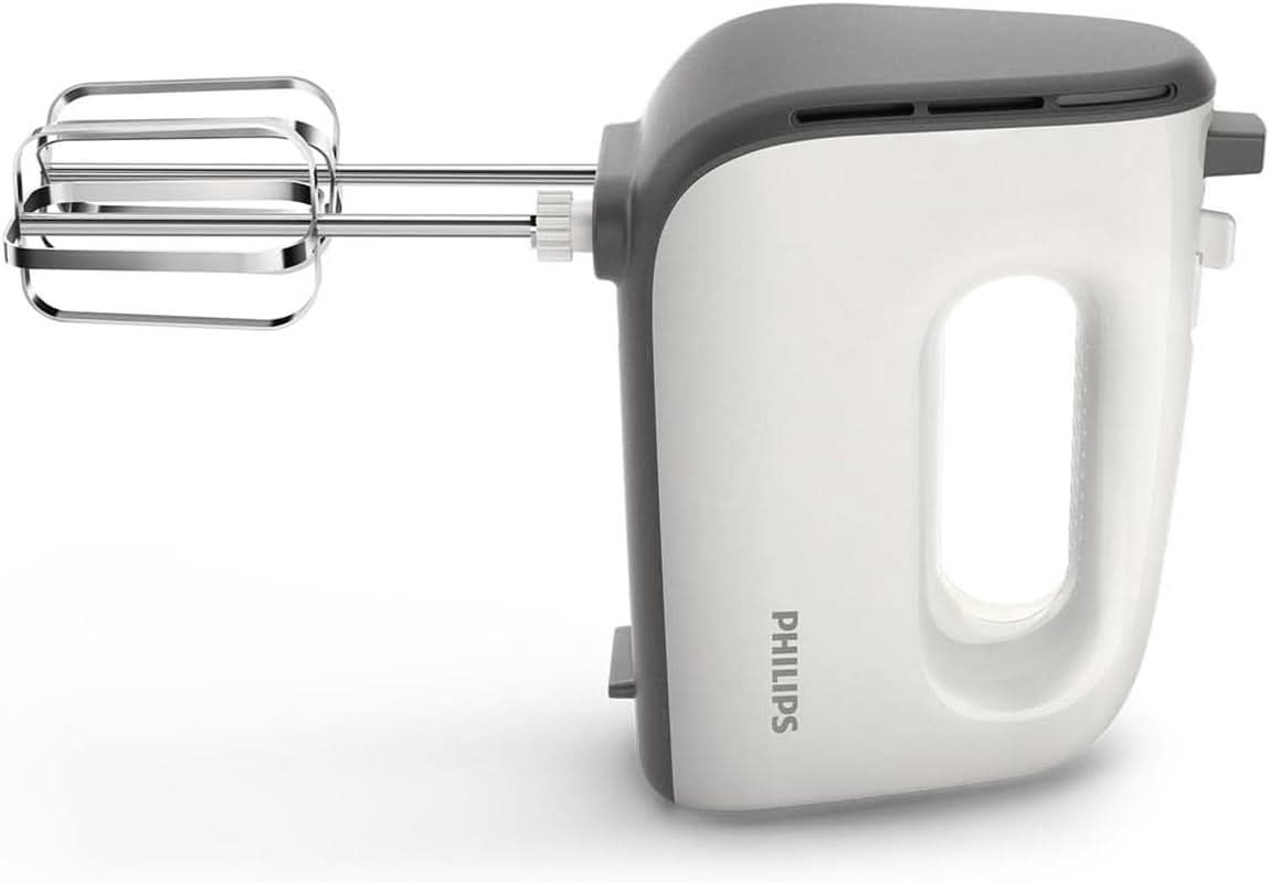 Philips Batidora de mano, 450 W, 5 Geschwindigkeiten plus Turbo, Weiß/Grau (HR3741/00) Cocina Naty Shop