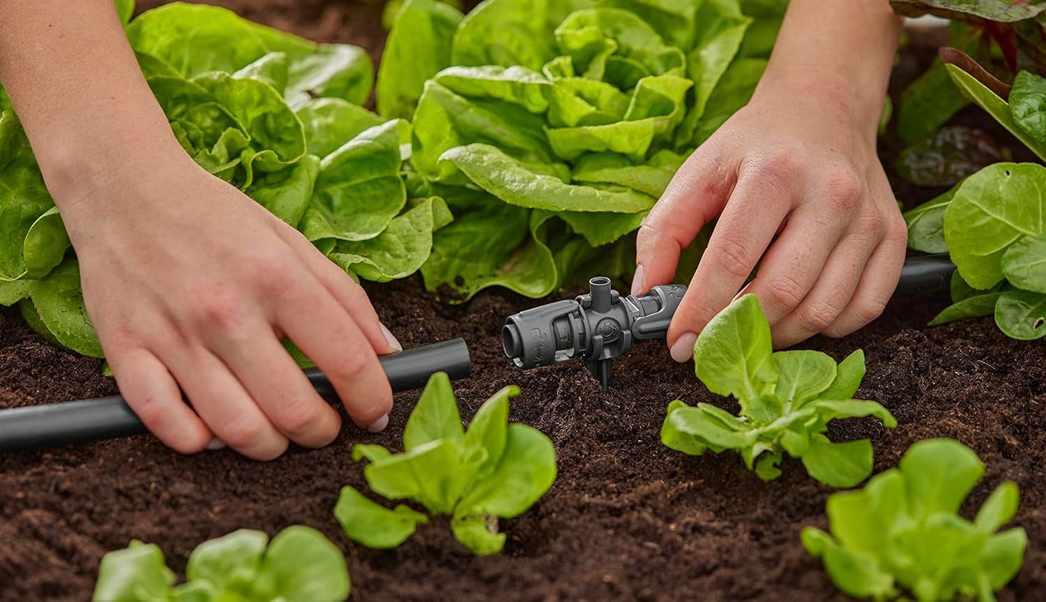 Piesă în T Gardena Micro-Drip-System pentru duze de pulverizare: Conectare între țevi de 13 mm și o duză de pulverizare, udare automată a plantelor, tehnologie de conectare rapidă și ușoară, reutilizabilă (13206-20)