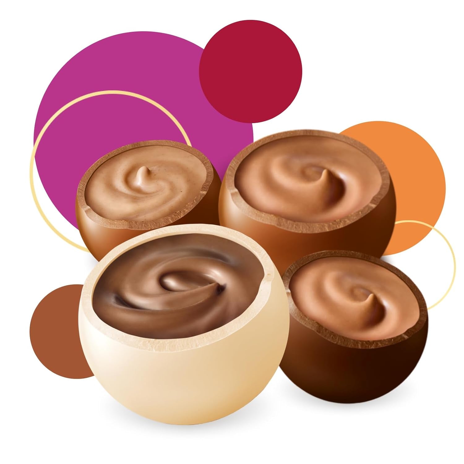 merci lovelies Cremoso – 1 x 185g – Caja de bombones con 4 especialidades de chocolate rellenas – Bolas de chocolate para compartir y regalar