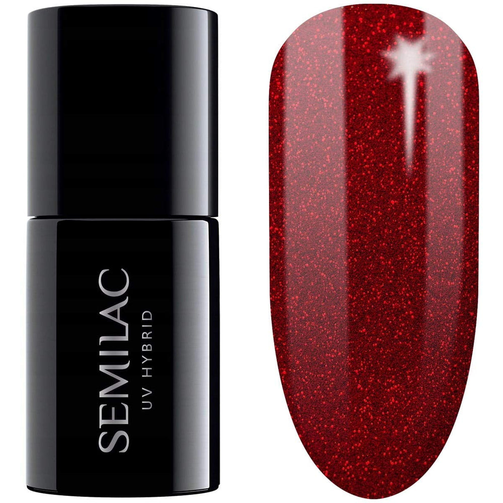 Semilac UV Nagellack Hybrid 404 Muffin de Frijoles Negros 7ml Kollektion Sabores de Otoño