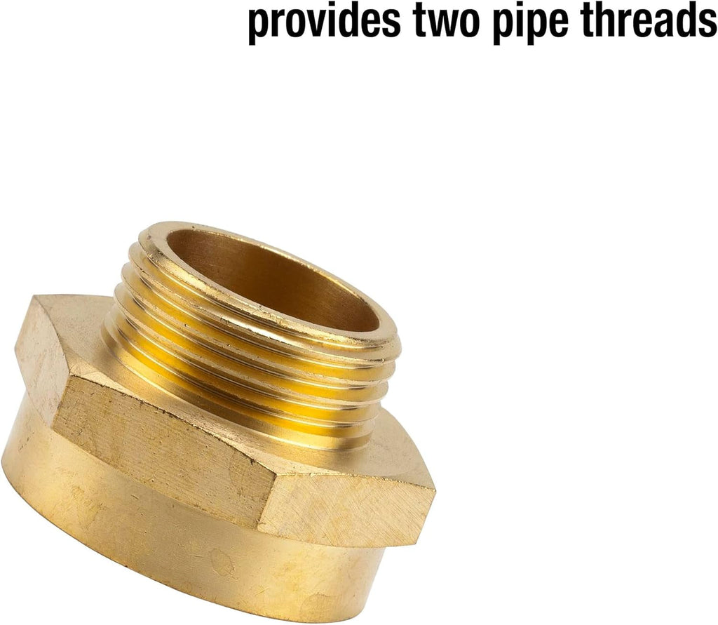 Niplu filetat reducător din alamă Gardena: Conector din alamă pentru reducție filetată, de exemplu, pentru pompe, filet exterior de 33,3 mm (G 1 inch) / filet interior de 42 mm (G 1 1/4 inch) (7266-20)