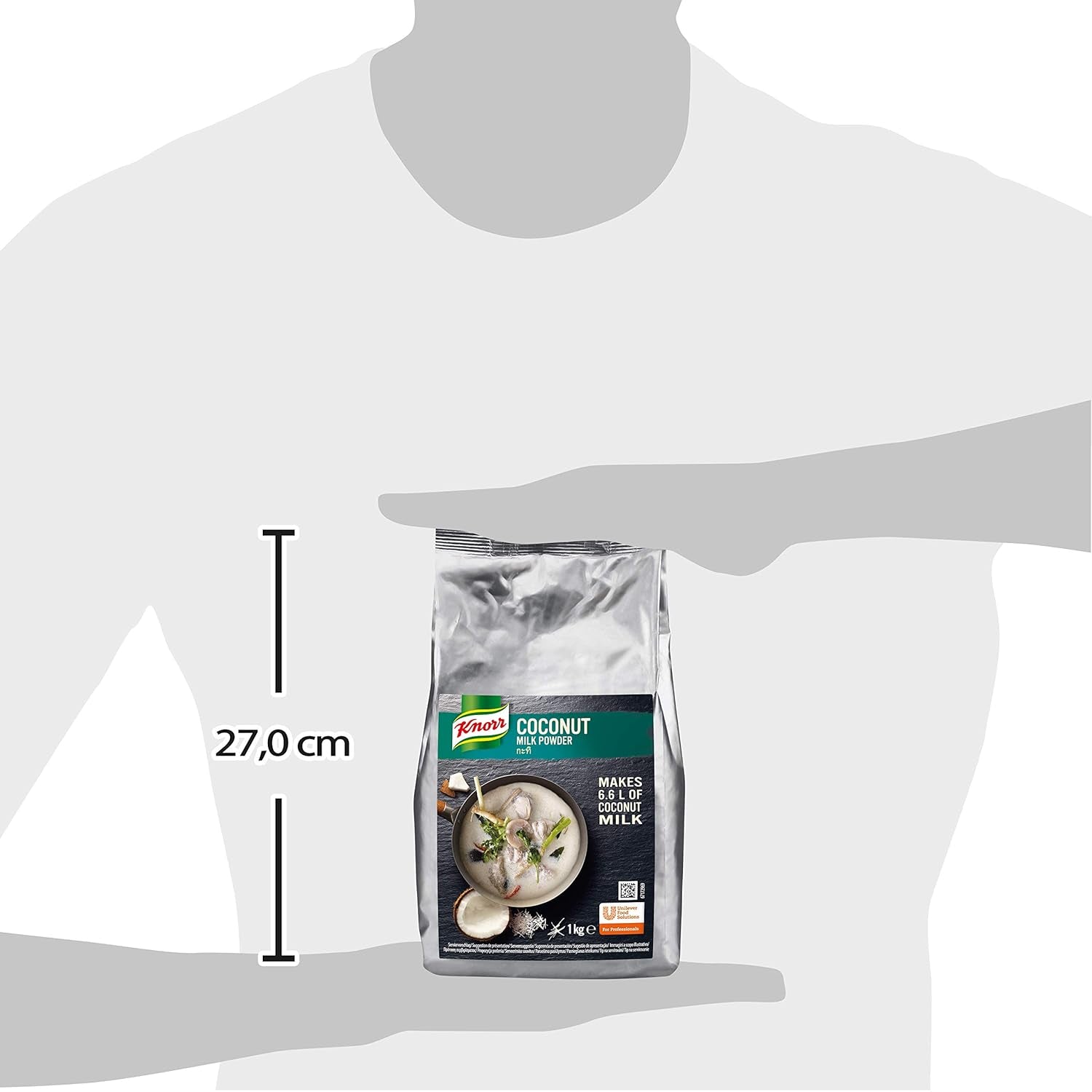 Knorr Kokosmilch Pulver (leche en polvo con 20 frischen Kokosnüssen, ergibt 6,6 litros Kokosmilch) 1er paquete (1 x 1 kg)