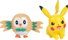 ¡Listo para la batalla Pokémon! Juego de figuras de 6 piezas - Ash de 11,4 cm y Pikachu de lanzamiento, Charmander, Rowlet, Piplup, Zorua de 5,1 cm - Licencia oficial - Regalo de Pascua para niños, niñas y niños Figuras de acción Naty Shop