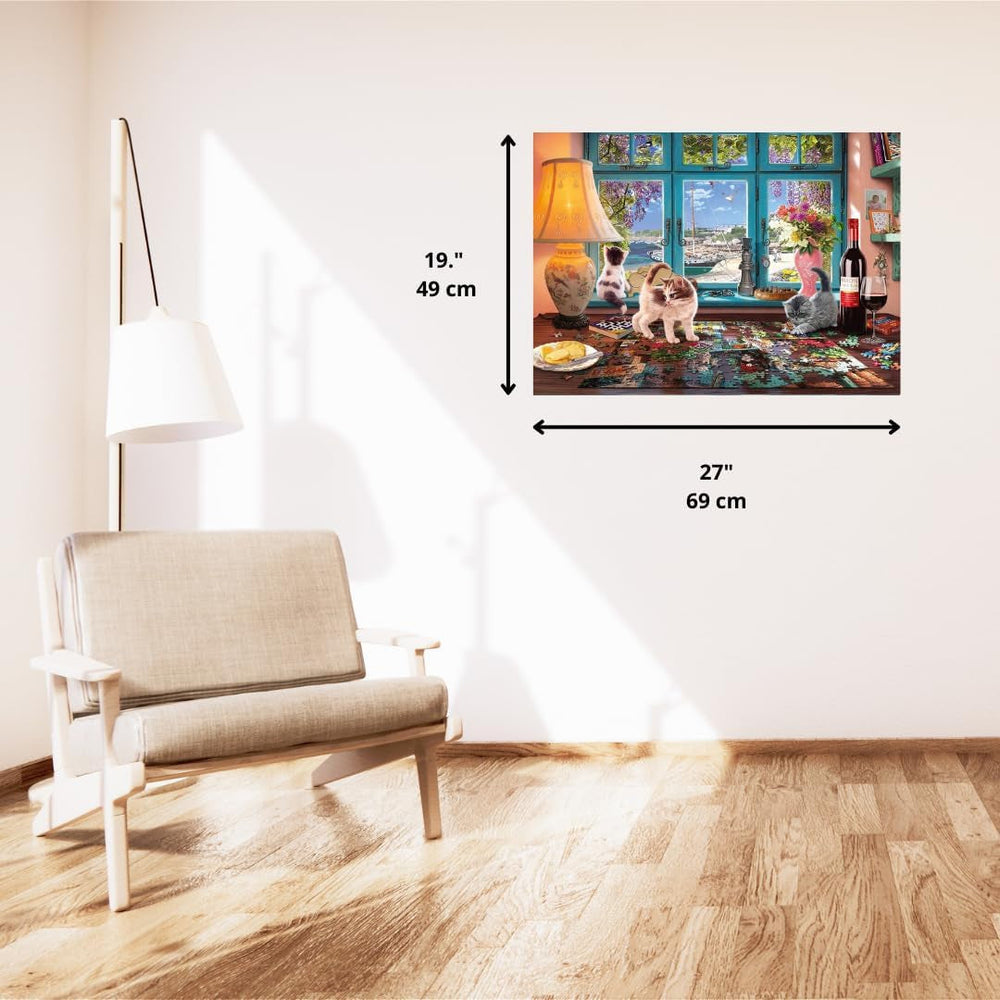 Schmidt Spiele 58344 En la mesa del rompecabezas, rompecabezas de 1000 piezas Puzzle Naty Shop