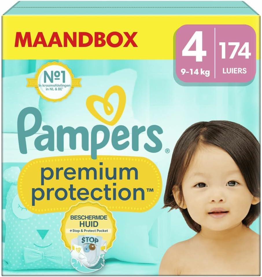 Pampers Premium Protection talla 6, 144 pañales, 13 kg-18 kg, nuestra protección número uno para la piel y las fugas