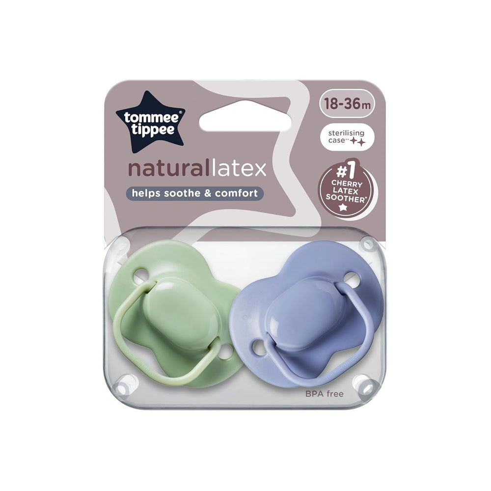 Suzete Tommee Tippee Cherry Latex 0-6 luni, pachet de 2, suzete cu pungă din latex 100% natural
