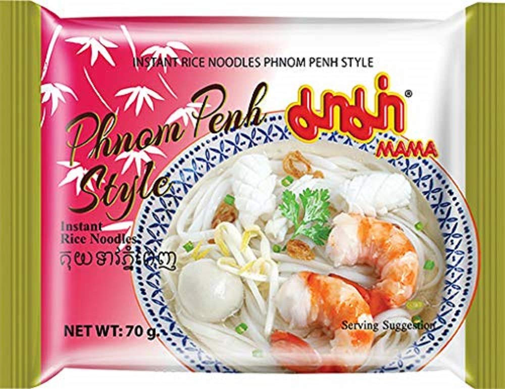 Fideos de arroz instantáneos MAMA Phnom Penh - Fideos de arroz instantáneos estilo oriental - Auténtica cocina tailandesa - 12 x 70 g