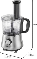 Máquina de cocina Clatronic® | 500 vatios | 4 Geschwindigkeitstufen (0-1-2 + Pulso) | Mixbehälter Mit Nachfüllöffnung (1,5 litros) | Arbeitsbehälter (1,0 litro) | Schneiden y Raspeln | KM 3646 Edelstahl Tienda Naty Madre e Hijo
