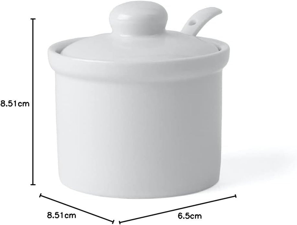 Holst Porcelain AT 216 FA1 Canister 0.17 L Butoi cu Lingură, alb, 8.5 x 8.5 x 6.5 cm