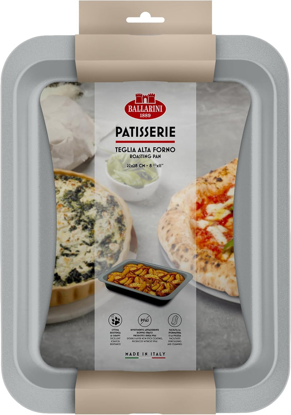 Ballarini, Molde para horno, varios modelos Moldes y bandejas para horno Naty Shop Gris Bandeja alta para horno 22 x 28 cm