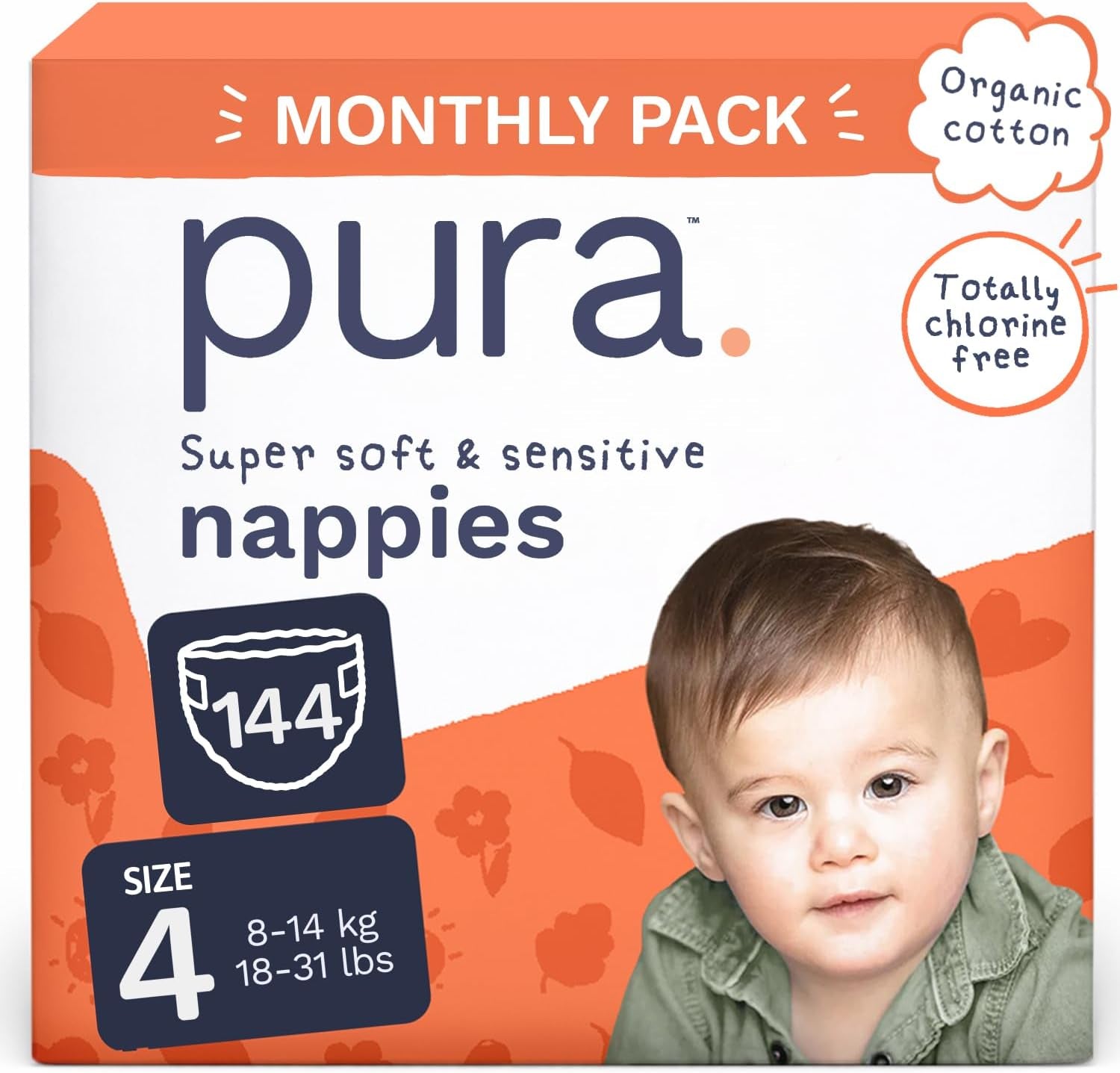 Pañales Eco Baby - Talla 3 (4-9 kg), 1 paquete (26 pañales), Pañales ultra suaves para pieles sensibles, Algodón orgánico, Hasta 12 horas de protección contra fugas, Nueva guía de tallas