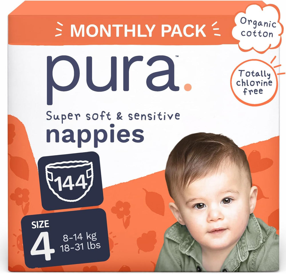 Pañales Eco Baby - Talla 3 (4-9 kg), 1 paquete (26 pañales), Pañales ultra suaves para pieles sensibles, Algodón orgánico, Hasta 12 horas de protección contra fugas, Nueva guía de tallas