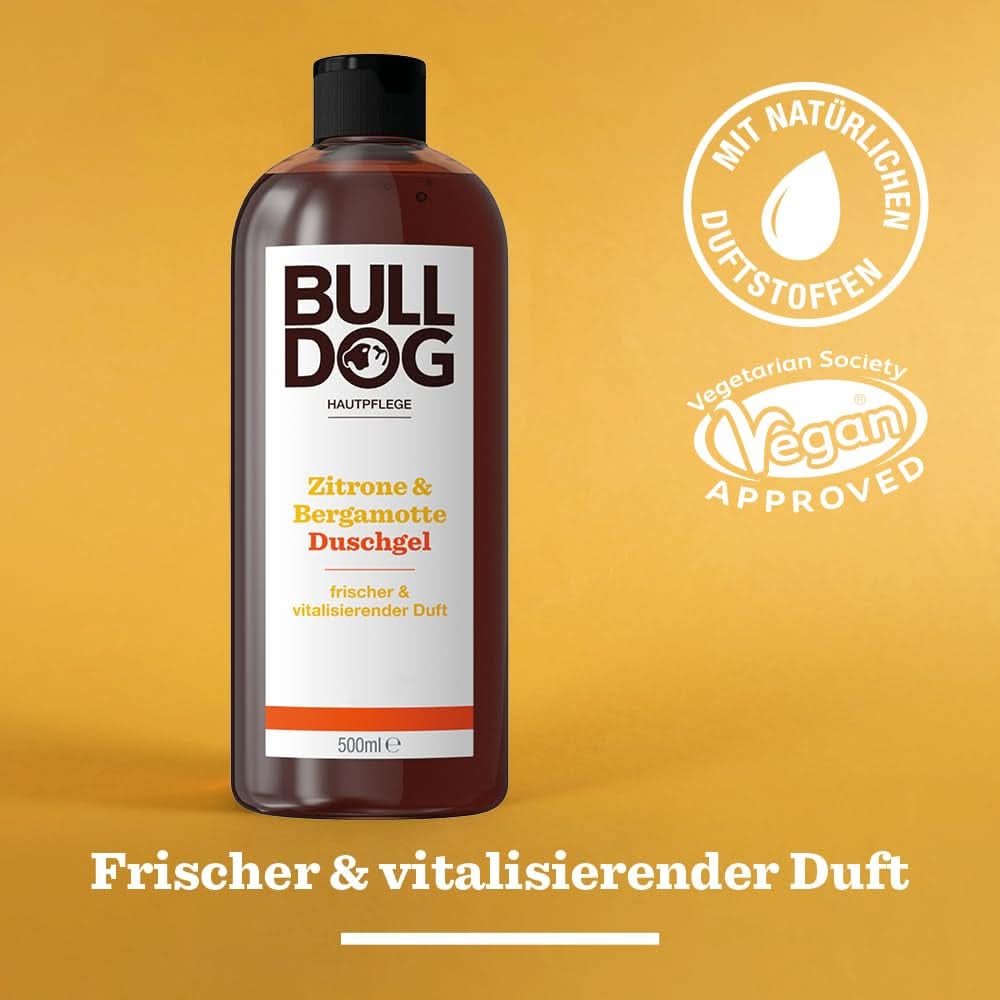 BULLDOG, Gel de duș pentru bărbați cu lămâie și bergamotă, 500 ml Duș și baie Naty Shop