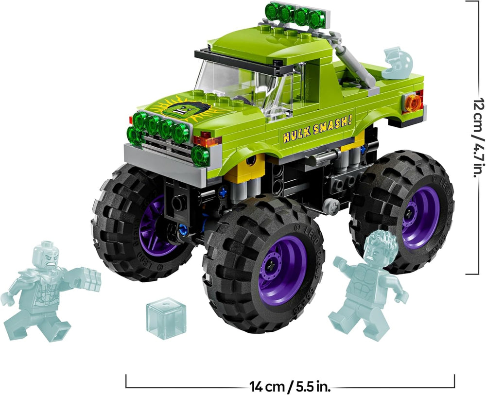 LEGO ǀ Marvel Camión Hulk Vs. Thanos - Kreatives Superhelden Spielzeug - Avengers Fahrzeug und Minifiguren - Monstertruck für Spielspaß - Geschenk für Jungen und Mädchen ab 7 Jahren - 76312