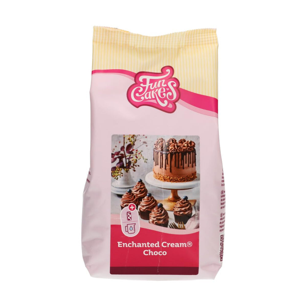 Funcakes Mix Für Enchanted Cream®: Einfach Zu Berübenende, Sehr Leichte Und Fauschige Schneeweiße Creme, Perfekt Zum Füllen Und Abdecken Von Kuchen Oder Als Belag Für Cupcakes, Halal., 900 G Mezcla para hornear y cocinar Naty Shop 450 G Schokolade