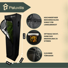 Tienda de cultivo de 40x40x160 cm con sistema de gestión de cables, ventana de visualización, marco de metal, tela 1680D, bolsa de accesorios de cultivo - Caja de cultivo interior - El mejor invernadero de propagación de plantas