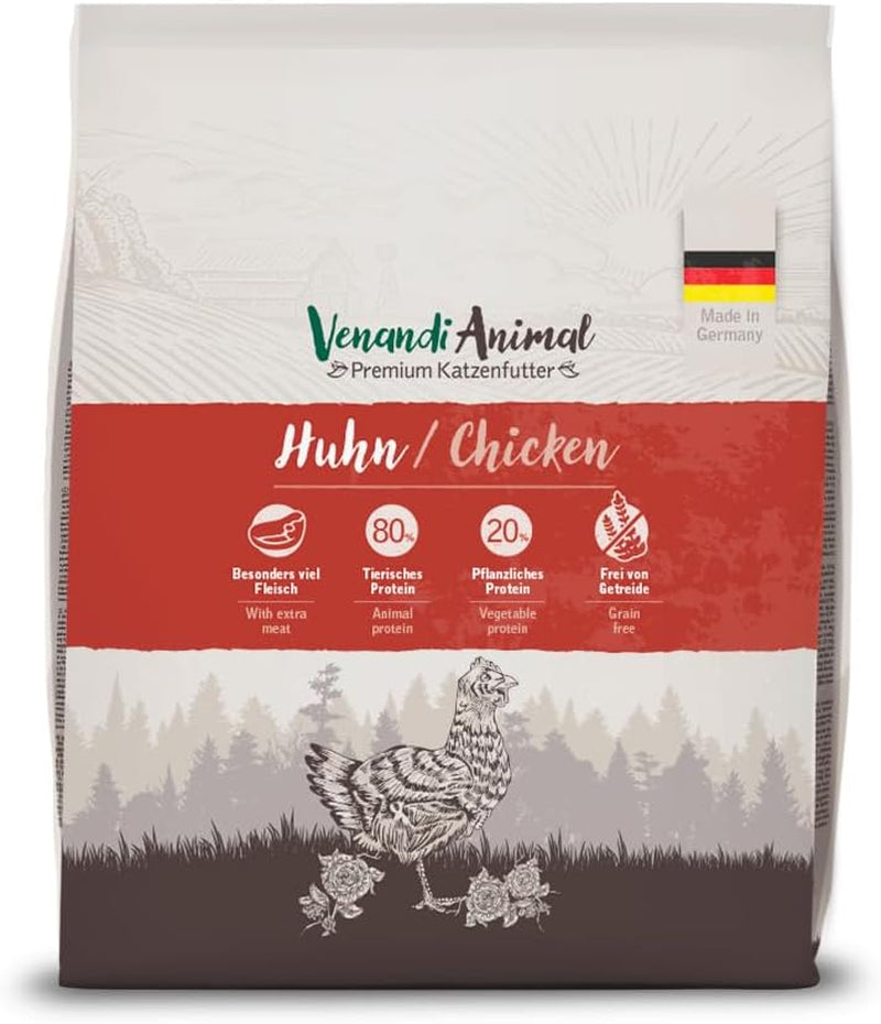 Venandi Animal - Hrană premium pentru pisici - Miel, cu multă carne proaspătă, hrană uscată, fără cereale 1 pachet (1 X 1,5kg)