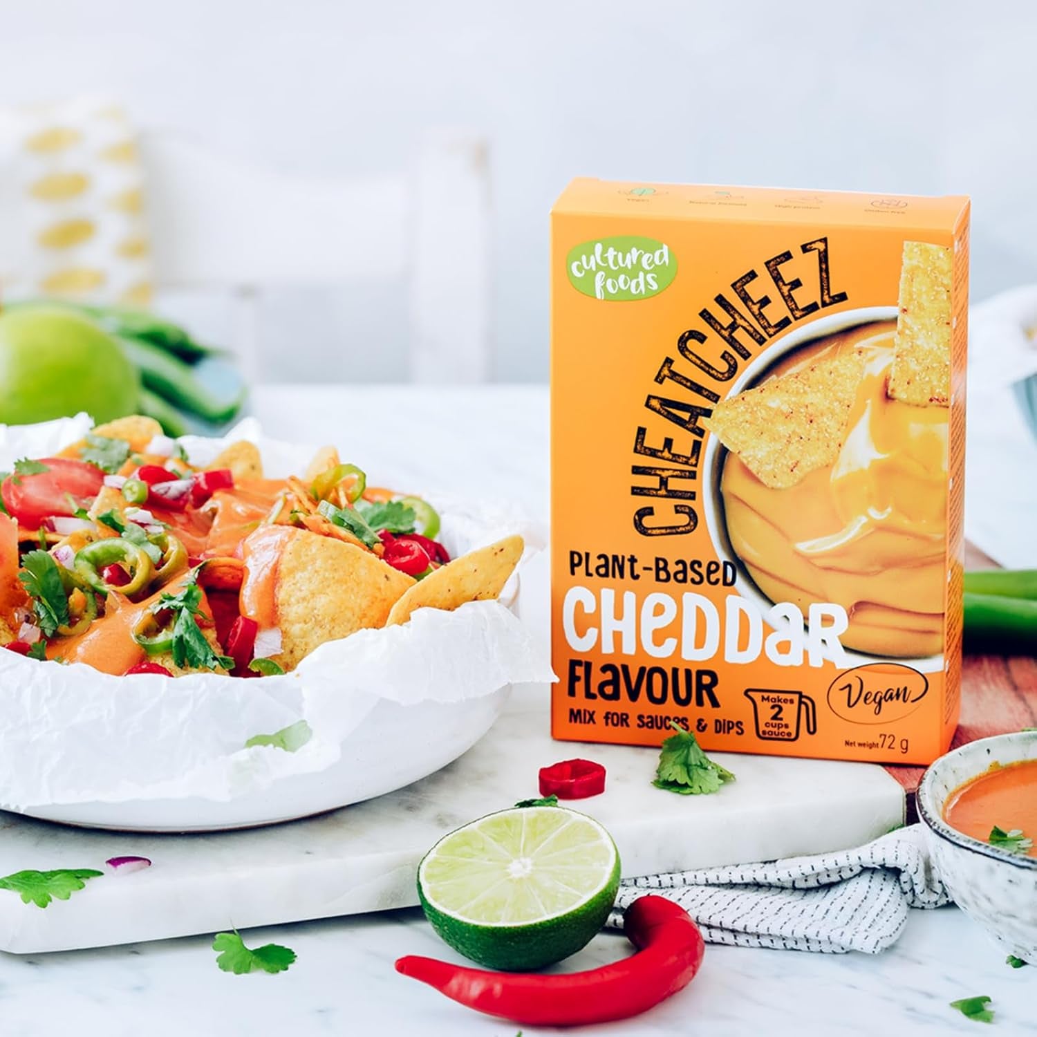 Cultured Foods Vegan Set de 3 macarrones con queso veganos, salsa gouda, salsa cheddar, macarrones sin gluten sin lactose y queso CHEATCHEEZ