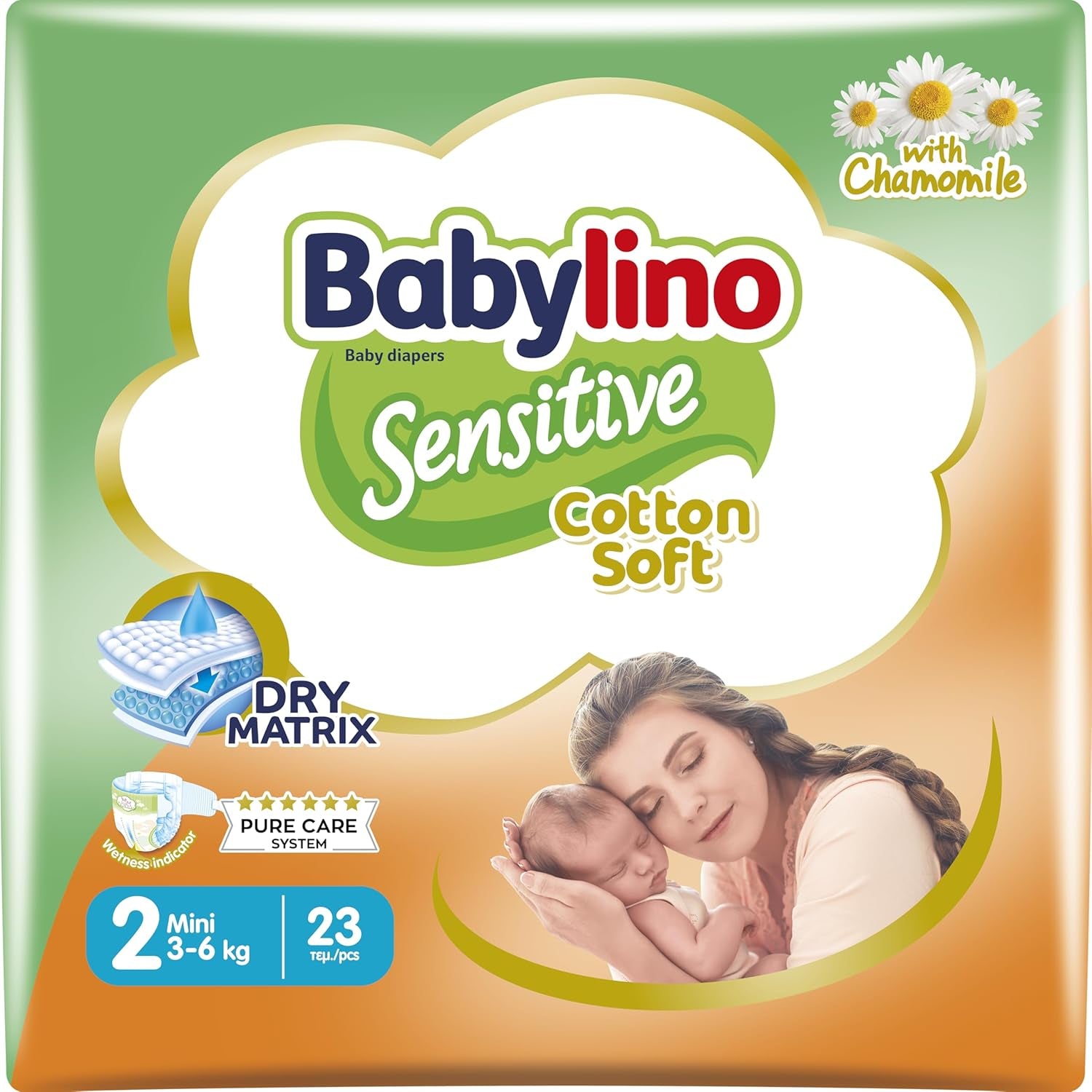 Scutece pentru bebeluși sensibili, mărimea 6, extra mari (13-18 kg), 114 scutece