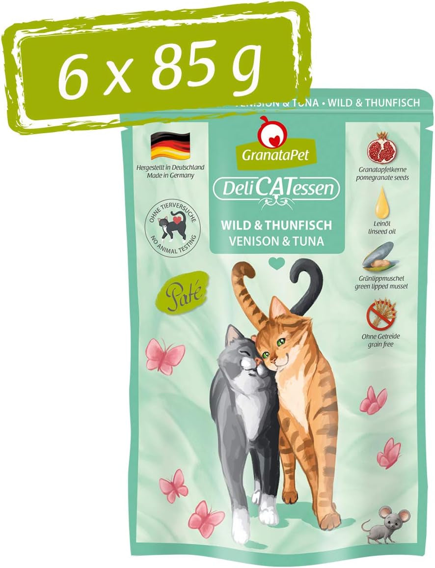 Granatapet Delicatessen Chicken PUR, hrană umedă pentru pisici, hrană fără cereale & fără zahăr adăugat, hrană pentru pisici cu conținut ridicat de carne & uleiuri de înaltă calitate, 6 X 400 G