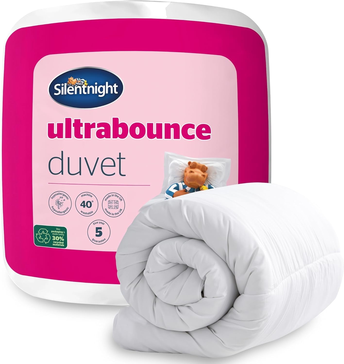 Plapumă Silentnight "Ultrabounce", microfibră, alb, pat single Plapumi si pilote Naty Shop Pat de o persoană 13.5 Tog