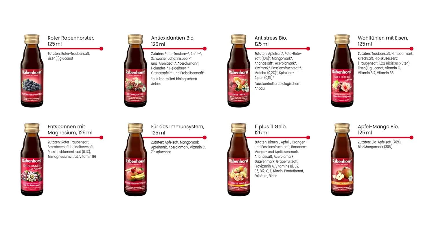 Paquete mini degustación Rabenhorst, 8 variedades o 3 botellas (24 X 125 ml) Bebidas sin alcohol Naty Shop