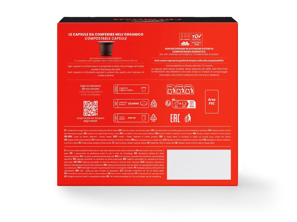 Caffè Vergnano 1882 - Èspresso Kompostierbare Kaffeekapseln, Kompatibel Mit Nespresso, Cremoso (Cremig) - Packung Enthält 100 Kapseln