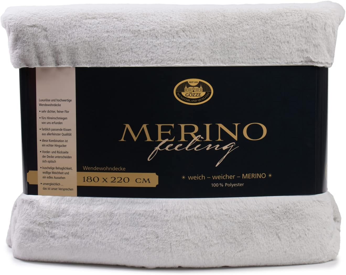 Gözze - manta cómoda, reversible, alta densidad 600 g/m², 150 x 200 cm - camas y mantas verde oscuro besuche den gözze-store plata 180 x 220 cm