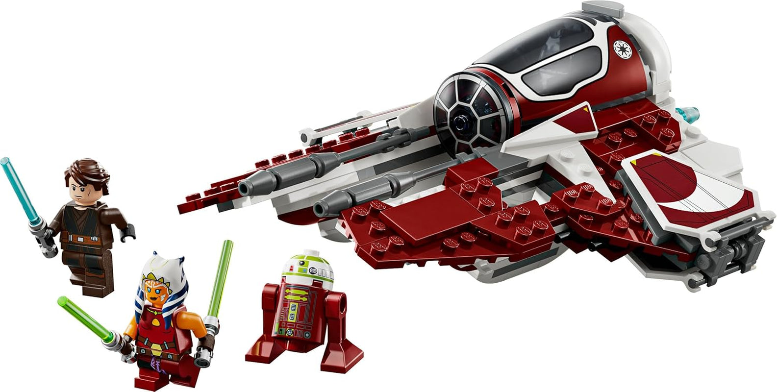 LEGO Star Wars 75401 Ahsokas Jedi Interceptor, figuras para fans de The Clone Wars, minifiguras de Ahsoka Tano y Anakin Skywalker, con luces y R7-A7, para jóvenes y mujeres de 8 años