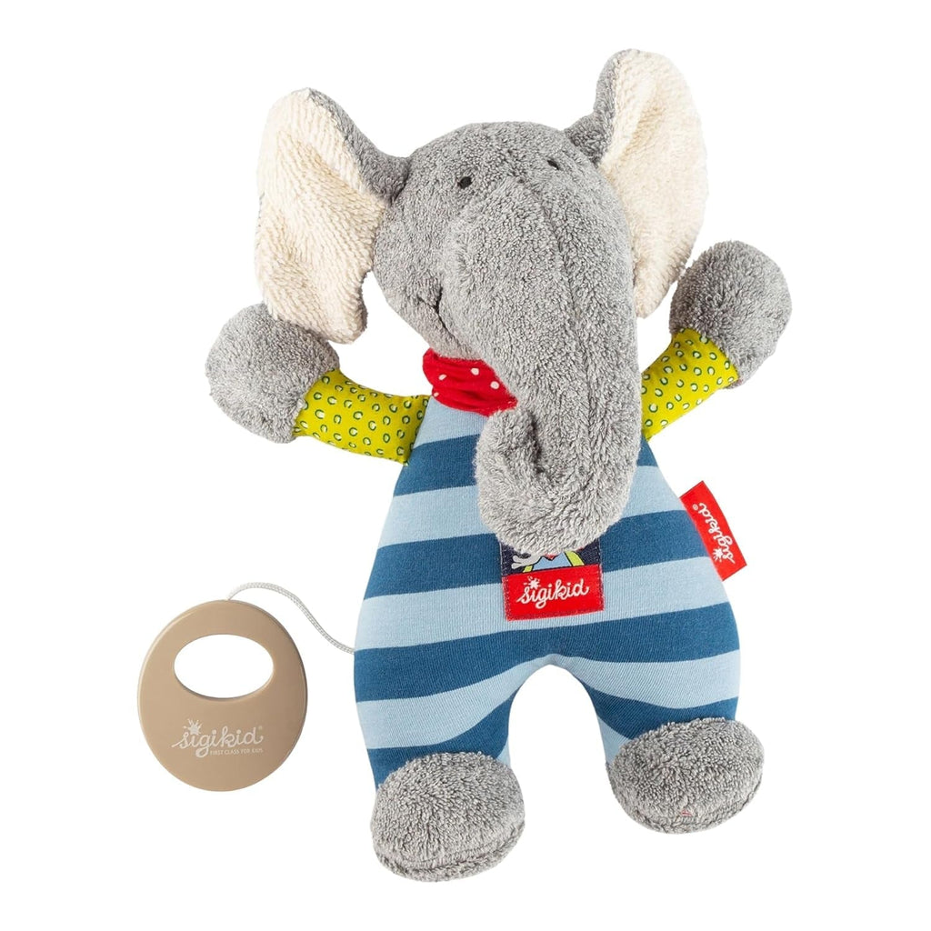SIGIKID 39265 cutie muzicală Semmel Bunny fete și băieți jucărie pentru copii recomandată de la naștere albastru/bej Jucarii Bebe Naty Shop Albastru/gri