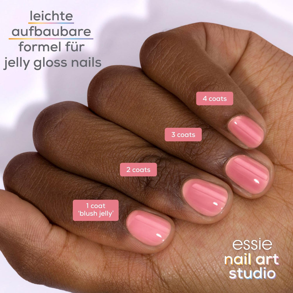 Esmalte de uñas Essie – N° 60 blush jelly, color de esmalte de uñas rosa, colección Essie Jelly Gloss, 13,5 ml