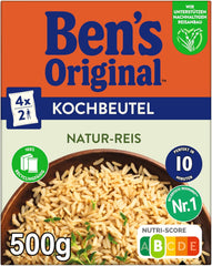 BEN'S ORIGINAL™ arroz natural en bolsa, 9 x 500 g
