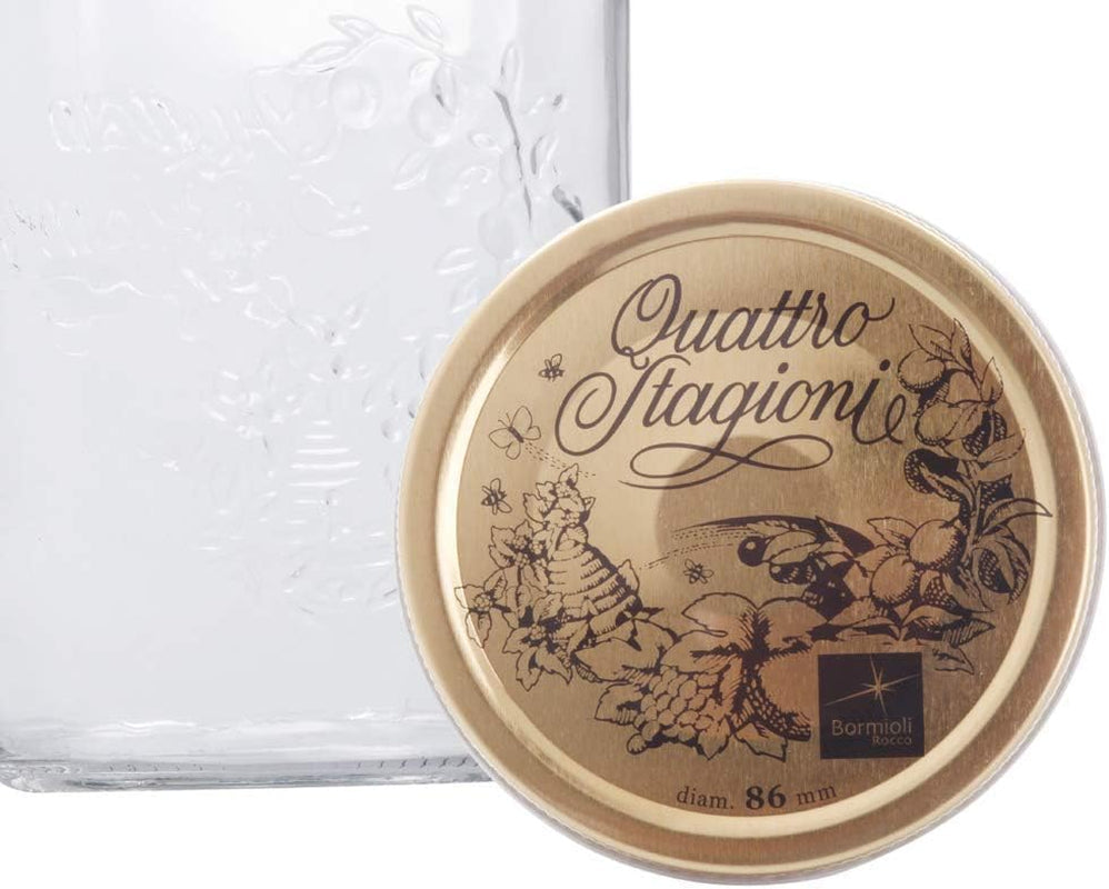Bormioli QUATTRO STAGIONI borcan de depozitare 1 litru (pachet de 2) Cutii depozitare alimente Naty Shop