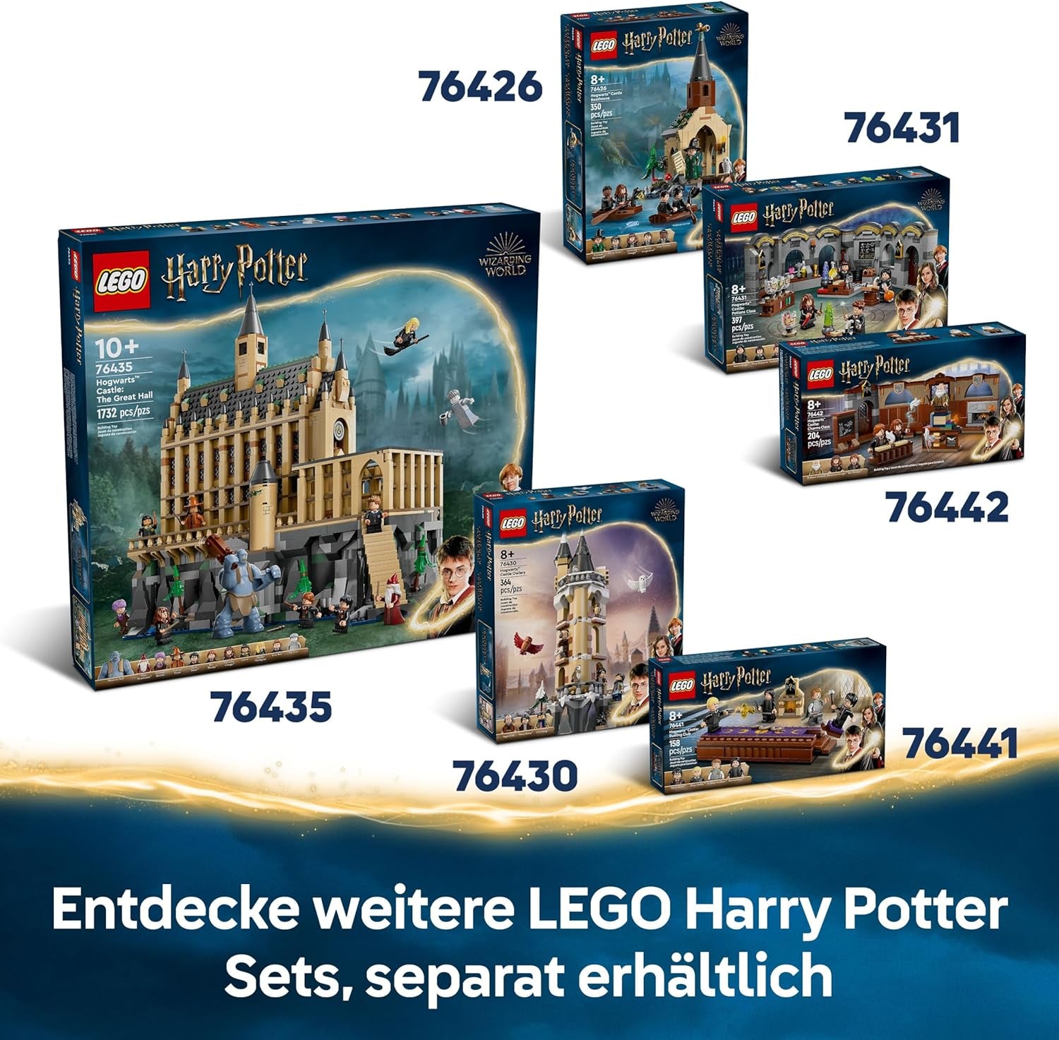 LEGO Harry Potter Schloss Hogwarts: Flugstunden, Abenteuer-Spielset mit 6 Minifiguren zum Sammeln, inkl. Draco Malfoy y la profesora McGonagall, Rollenspiel Set für Jungen und Mädchen ab 9 Jahren 76447