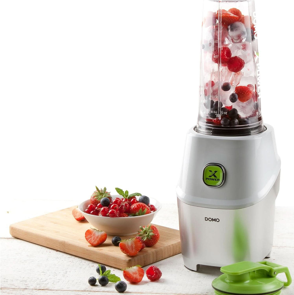 Powermixer Domo DO700BL con motor Starkem de 1000W - Mixen Direkt in Der Flasche, Weiß Mother and Child Naty Shop