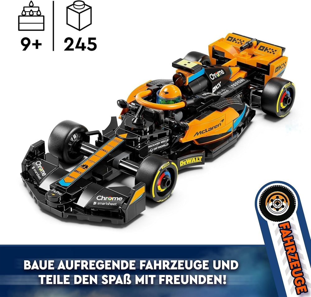 LEGO Speed Champions Coche de carreras de Fórmula 1 Mclaren 2023, juguete para niños y niñas mayores de 9 años a quienes les gusta jugar de forma independiente, modelo de vehículo para construir, decoración de la habitación infantil 76919 Juegos de construcción Besuche den LEGO-Store