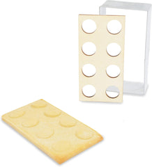 ScrapCooking – Set de tăietoare de biscuiți din lemn de cărămidă + instrumente de embosare – Formă de tăietor de biscuiți în relief din oțel inoxidabil – Accesoriu pentru matriță de copt, sablată, jucărie de construcție a torturilor – 2096
