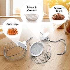 Bosch Küchenmaschine Serie 4 MUM56340, Schüssel 3,9 L, Batidora 1,25 L, Fleischwolf, Zitruspresse, Planetenrührwerk, Knethaken, Schlag-, Rührbesen, Durchlaufschnitzler, 3 Scheiben, 900 W, Silber/Grau Mother and Child Naty Shop