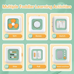 Jucărie senzorială pentru copii mici de 1-3 ani | Jucărie Montessori pentru copii de la 1 an în sus | Jucărie de călătorie pentru bebeluși de 12-18 luni | Cub de activități, cadou de ziua de naștere sau de Crăciun pentru copiii de 1 an