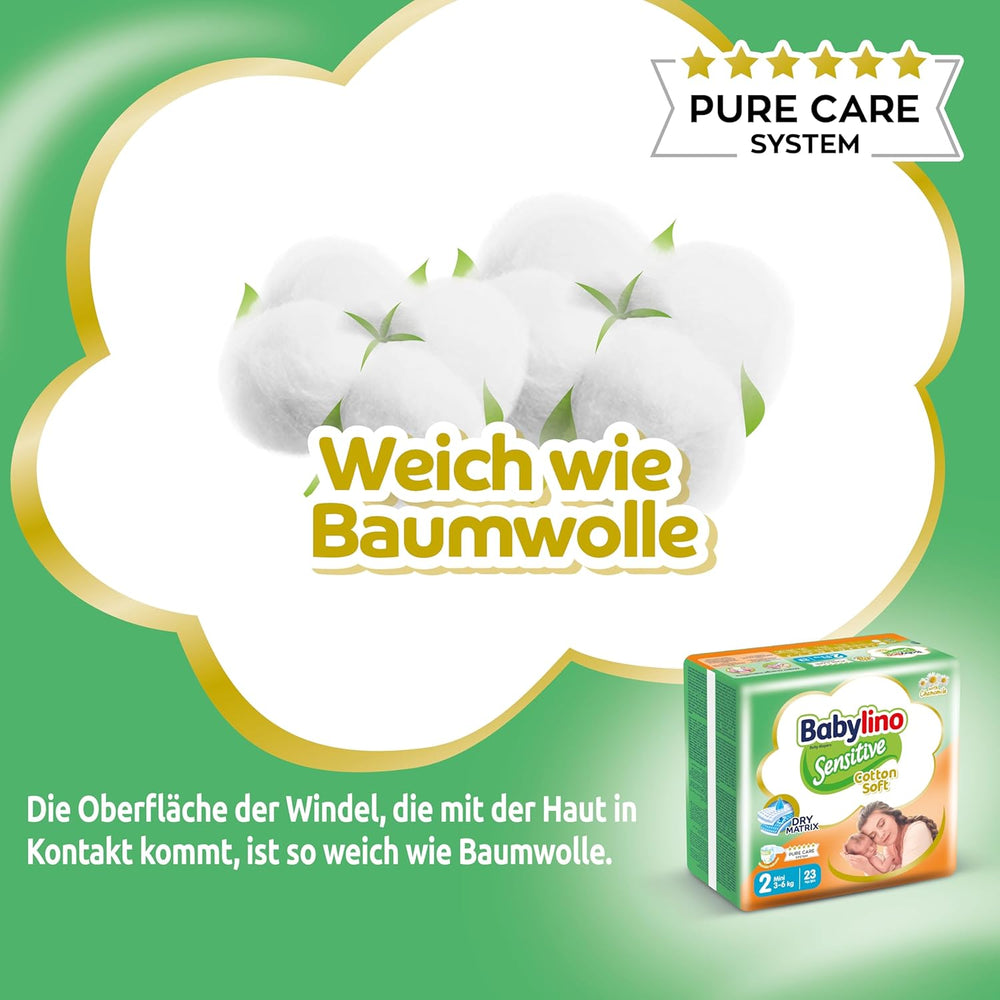 Pañales para bebés sensibles, talla 2, mini (3-6 kg), 192 pañales