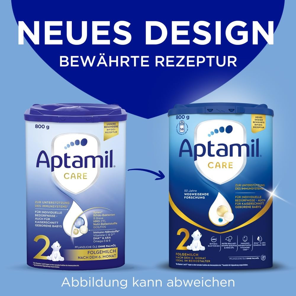 Aptamil Care 2 – También apto para bebés nacidos por cesárea – 1 x 800 g