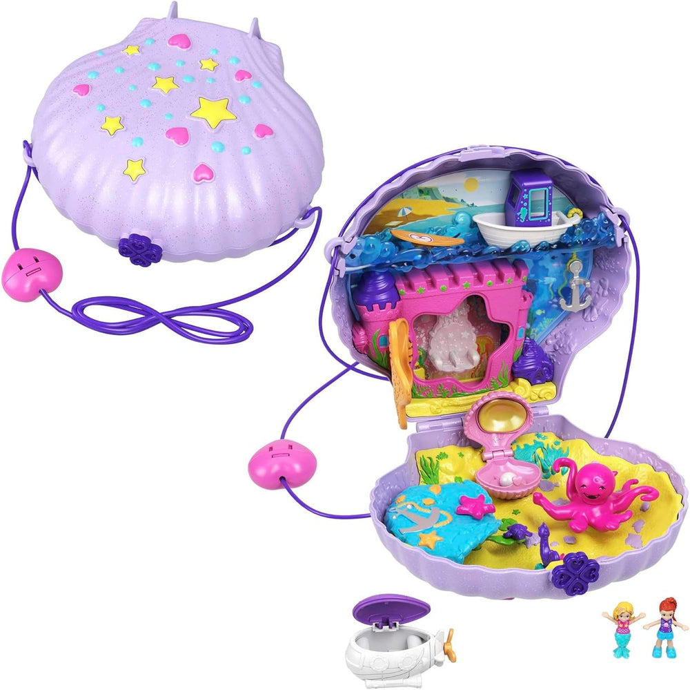 Polly Pocket Ataúd Tema Submarino Bolsa envolvente 2 muñecas 1 Submarino Polly Pocket Sirena Juguete 4 años GNH11 Naty Shop Muñecas Morado