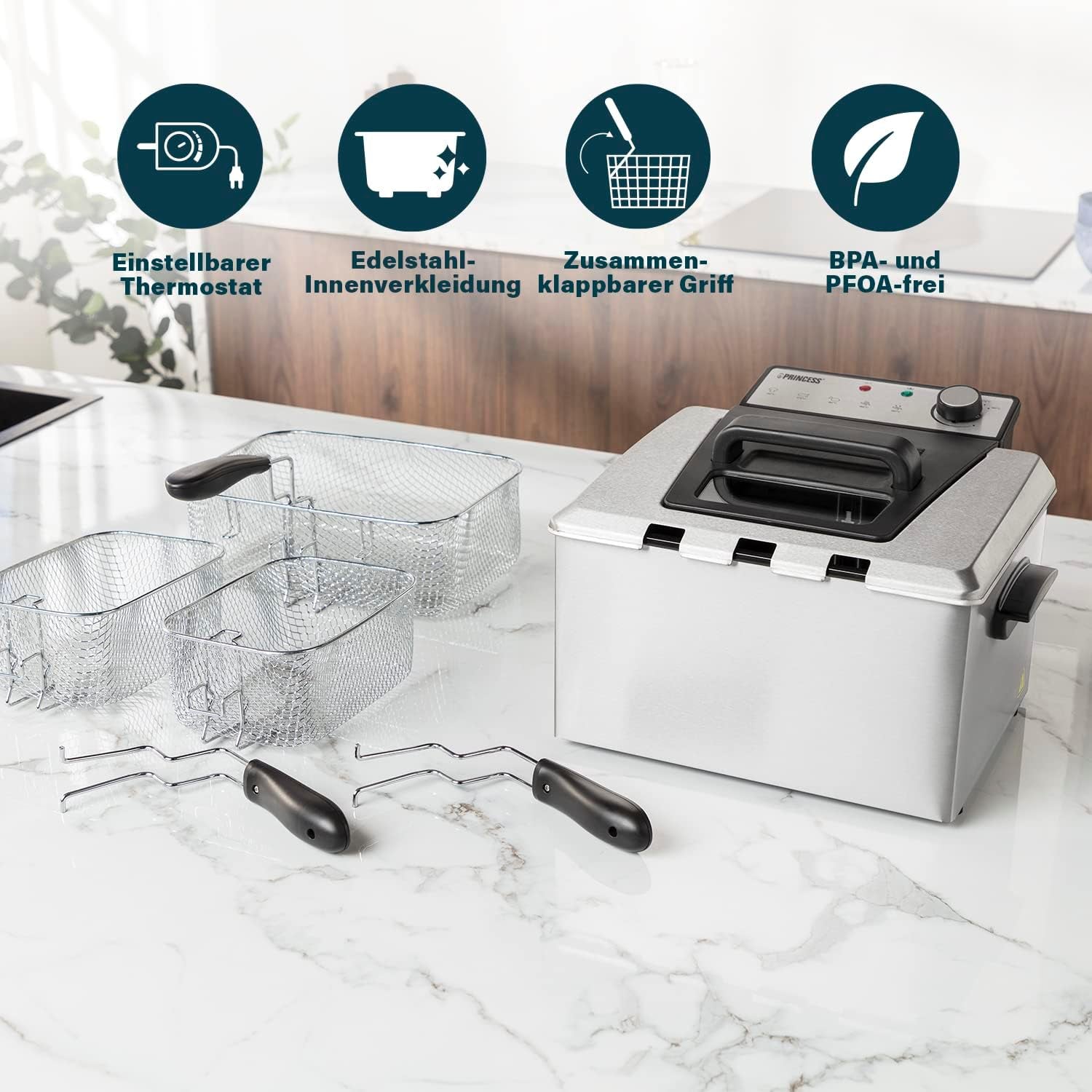 Freidora Princess, varios tamaños Electrodomésticos Naty Shop