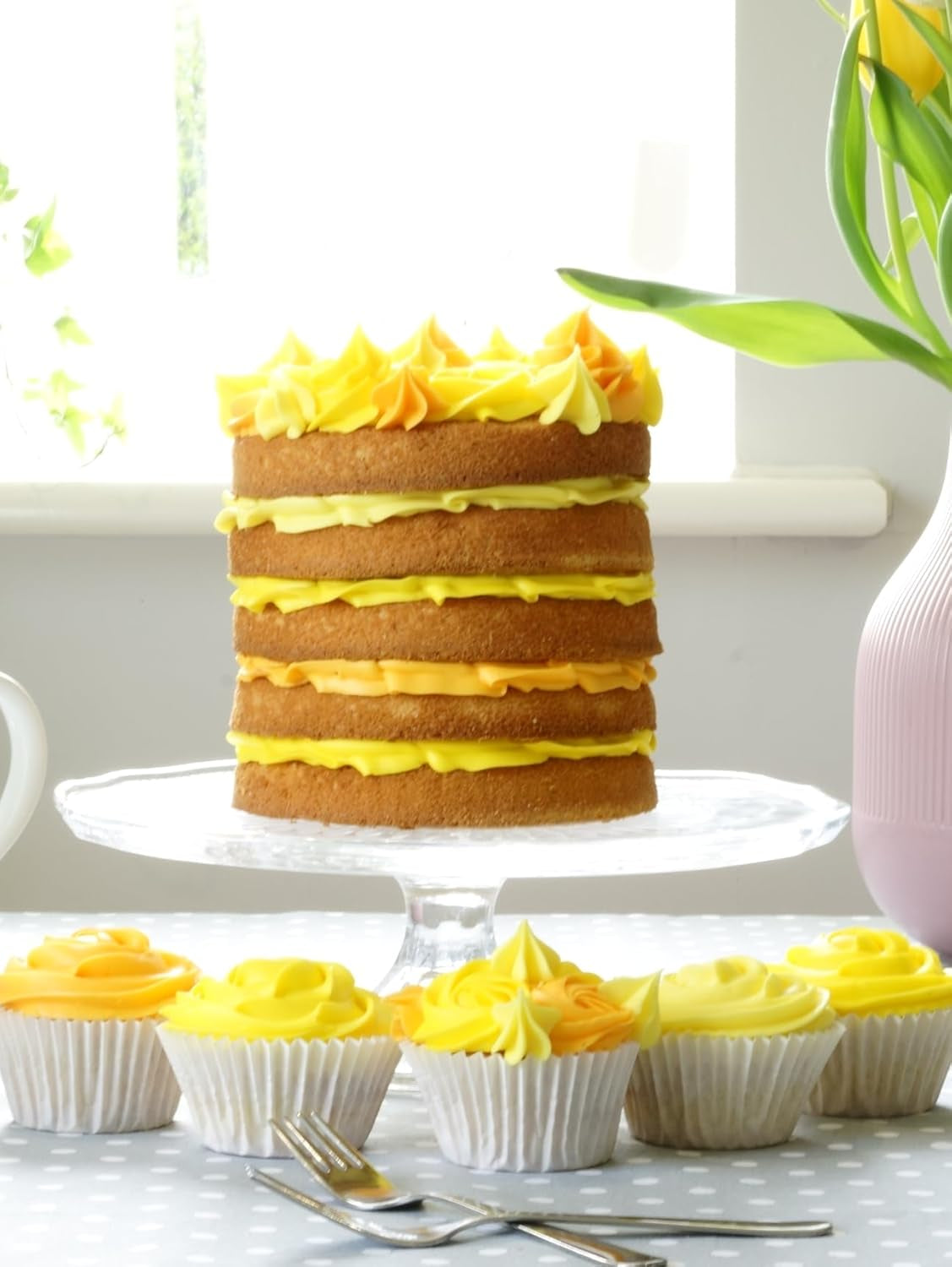 Coloranți alimentari pentru paste Sugarflair, galben, set de 4, coloranți alimentari pentru paste, fondant, marțipan, pastă de zahăr, cremă de unt și multe altele: narcisă, galben canar, galben ou cremă, pepene galben - set de 4